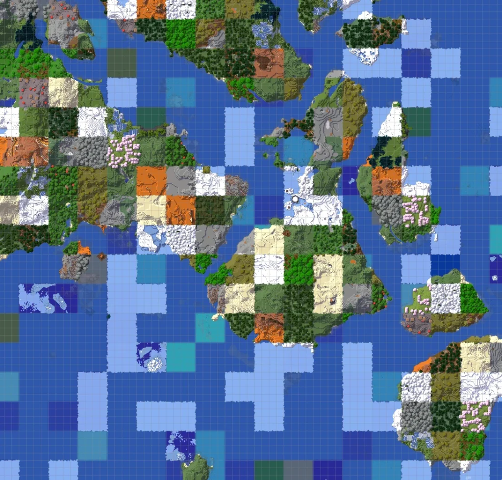 Геймплей Мод Square Biomes для Minecraft [1.21.11] - скриншот 3