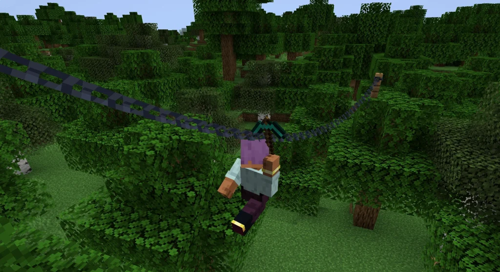 Скриншот Мод Ziplines: Rezipped для Minecraft [1.21.1, 1.20.1] на Андроид